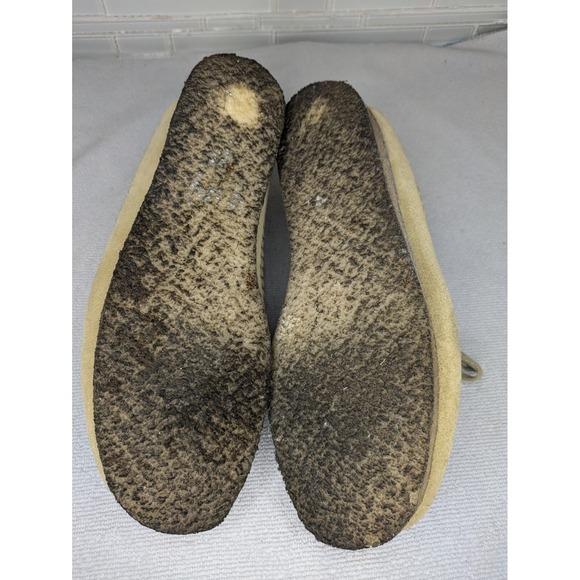 Clarks ORIGINALS Weaver Moccasins Crep Sole Tan Suede‎ Lace Up Shoes Womens Sz 9 - Picture 11 of 11